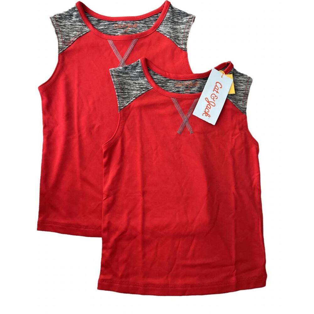 2-Pack Cat & Jack Toddler Boys' Sleeveless Active Tank Top Size 12M Uniform RED